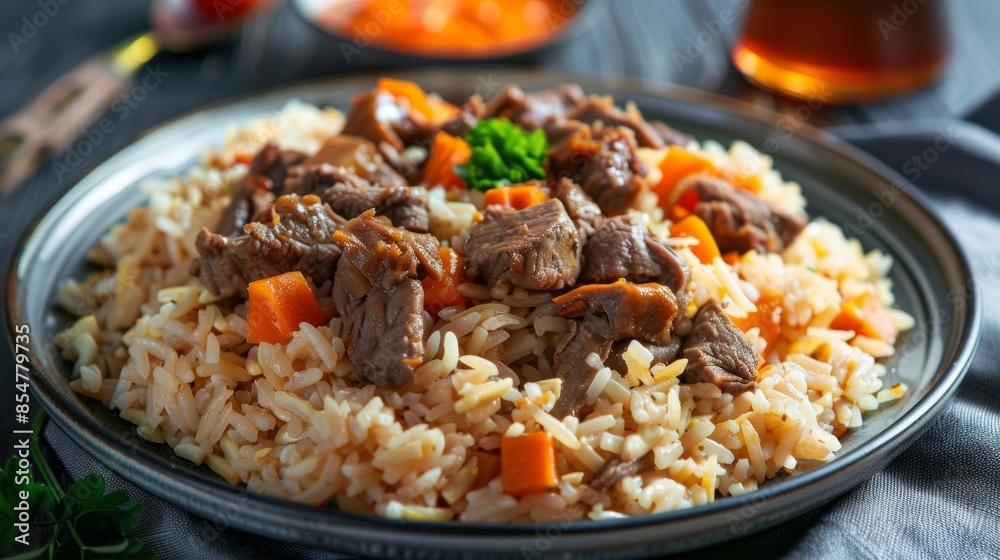 Zimbabwean peanut butter rice, a traditional dish featuring rice cooked with creamy peanut butter, served alongside flavorful meat stew. A taste of authentic African cuisine. Zimbabwean peanut butter rice, a traditional dish featuring rice cooked with creamy peanut butter, served alongside flavorful meat stew. A taste of authentic African cuisine.