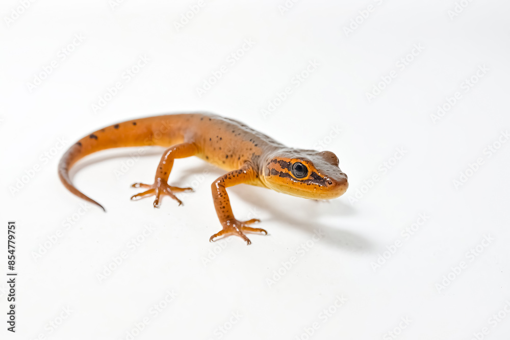 Obraz premium Close-Up of a Salamander on a White Background