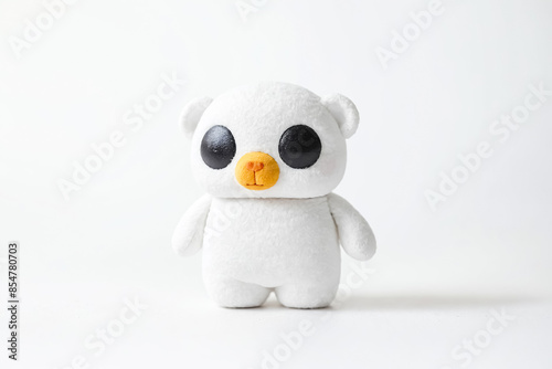 White Plush Bear Toy with Big Black Eyes © Rysak