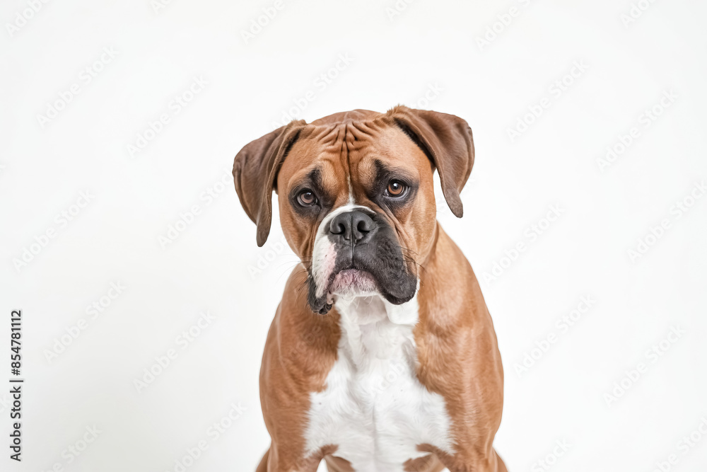 Boxer dog with serious expression Boxer dog with serious expression