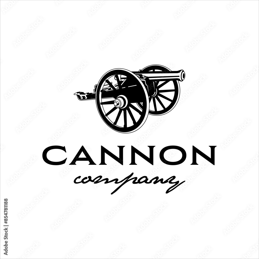 Fototapeta premium Civil war cannon with classic style design