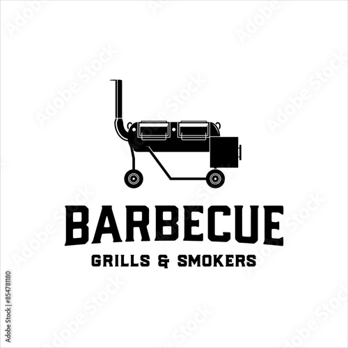 Barbecue smoker logo with classic style design