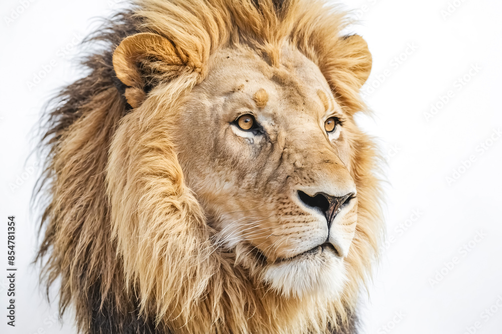 Fototapeta premium Close-up portrait of a lion with a majestic mane