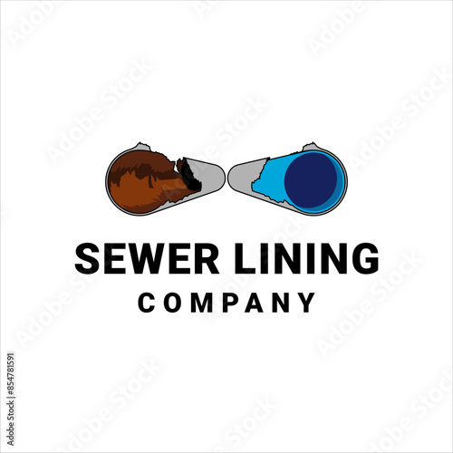 Pipe relining company logo with elegant style design