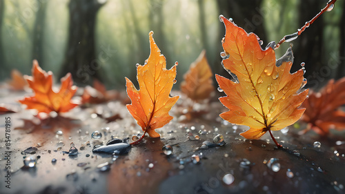 Capture the fleeting and ephemeral aspects of nature, such as dew drops or falling leaves.