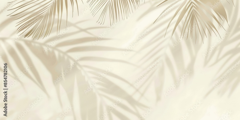 Palm Leaf Shadows on a Light Background