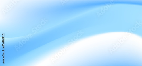 Flowing Fluffy Cloudscape artwork. Blue and white abstract gradient background. Blue sky with fluff clouds. Vector Illustration. 