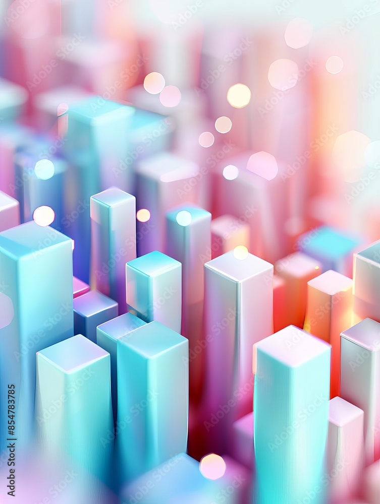 Abstract background of colorful glowing 3D shapes. Abstract background of colorful glowing 3D shapes.