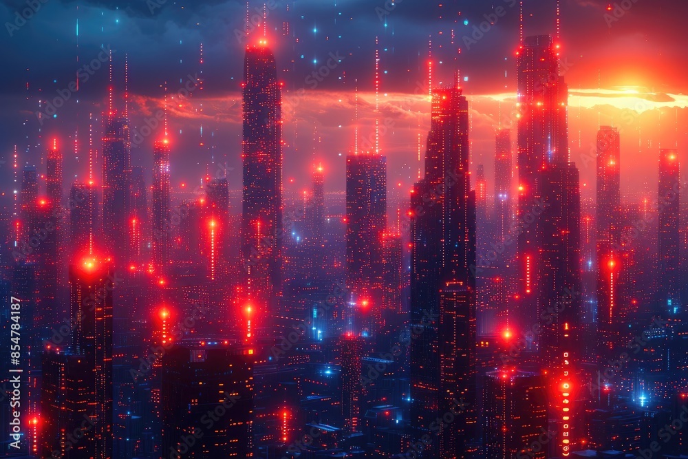 Obraz premium Tech Fortress: AI Shielding Against Cyber Threats