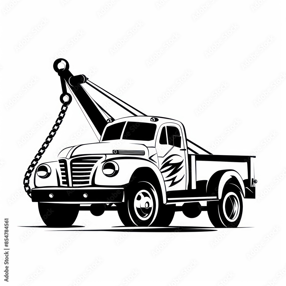 towing truck with emblem logo design