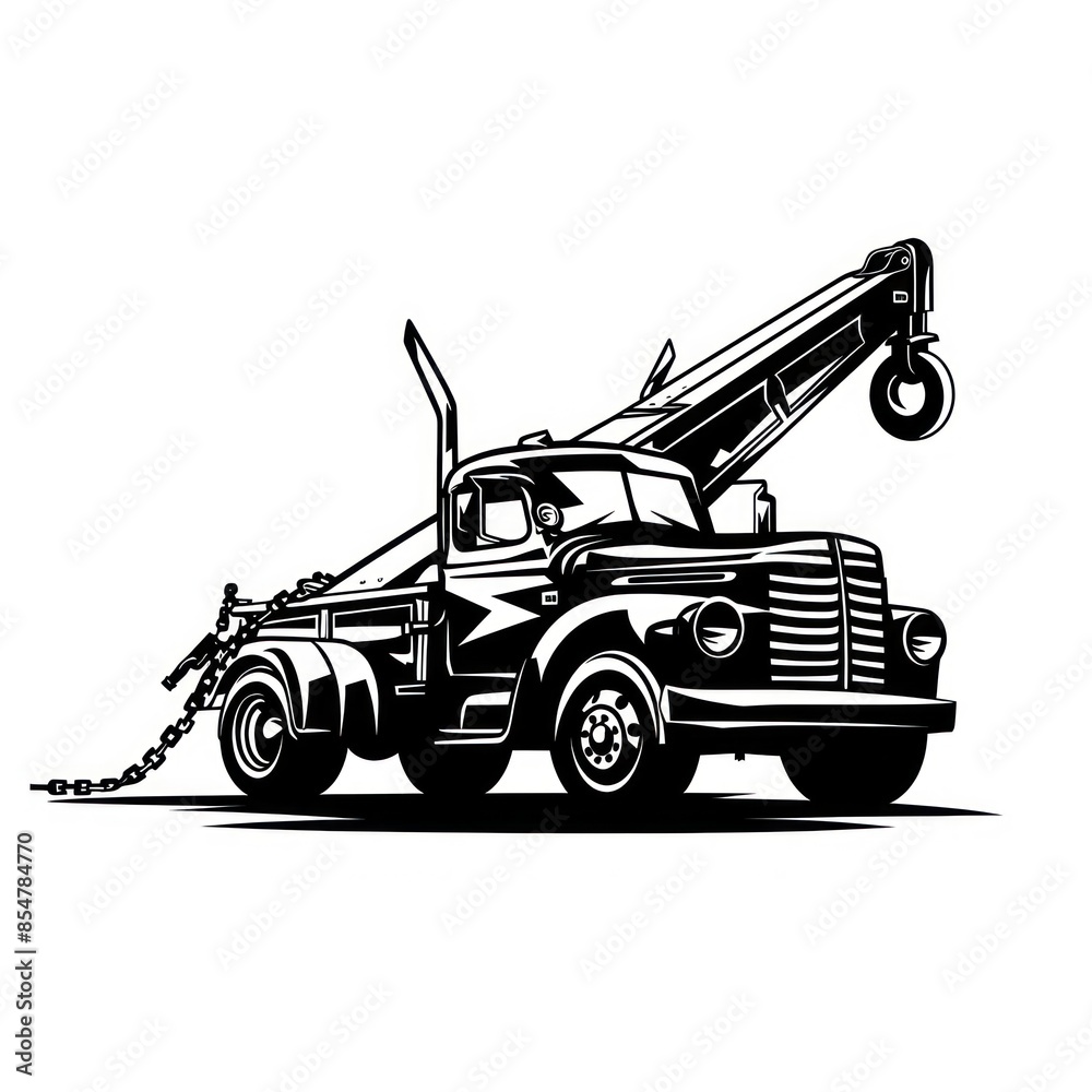towing truck with emblem logo design towing truck with emblem logo design