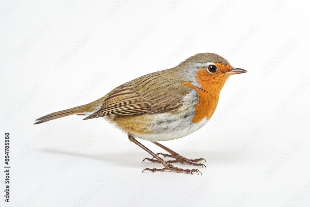 European Robin Isolated on White Background European Robin Isolated on White Background