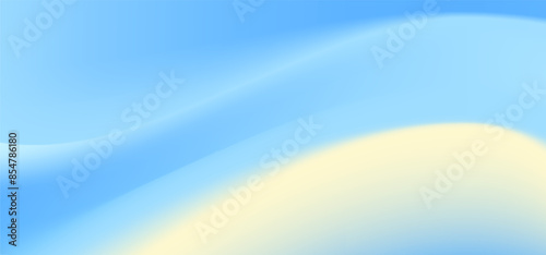 Beautiful Flowing Summer Color Abstract Background. Sky blue and cream gradient mesh background. Refreshing abstraction artwork. Vector Illustration.