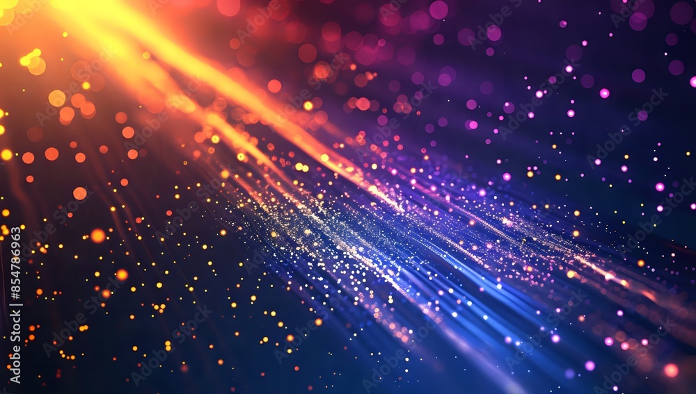 Obraz premium Dynamic Particle Streaks on Black Background