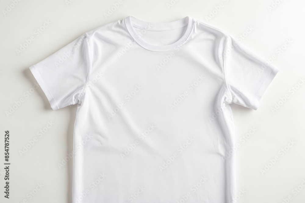 Blank White T-Shirt Mockup on White Background Blank White T-Shirt Mockup on White Background
