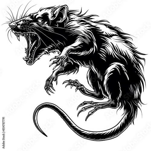 Scary Tattoo Design of a Evil Rat
