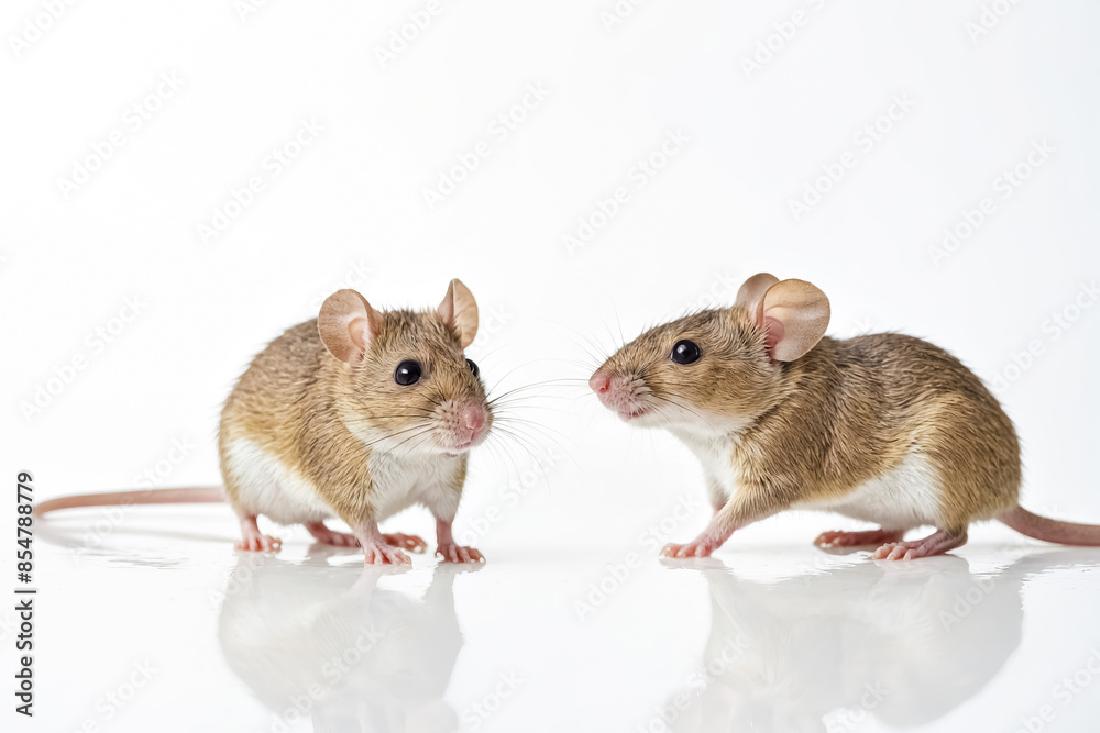 Two Mice Looking at Each Other Two Mice Looking at Each Other