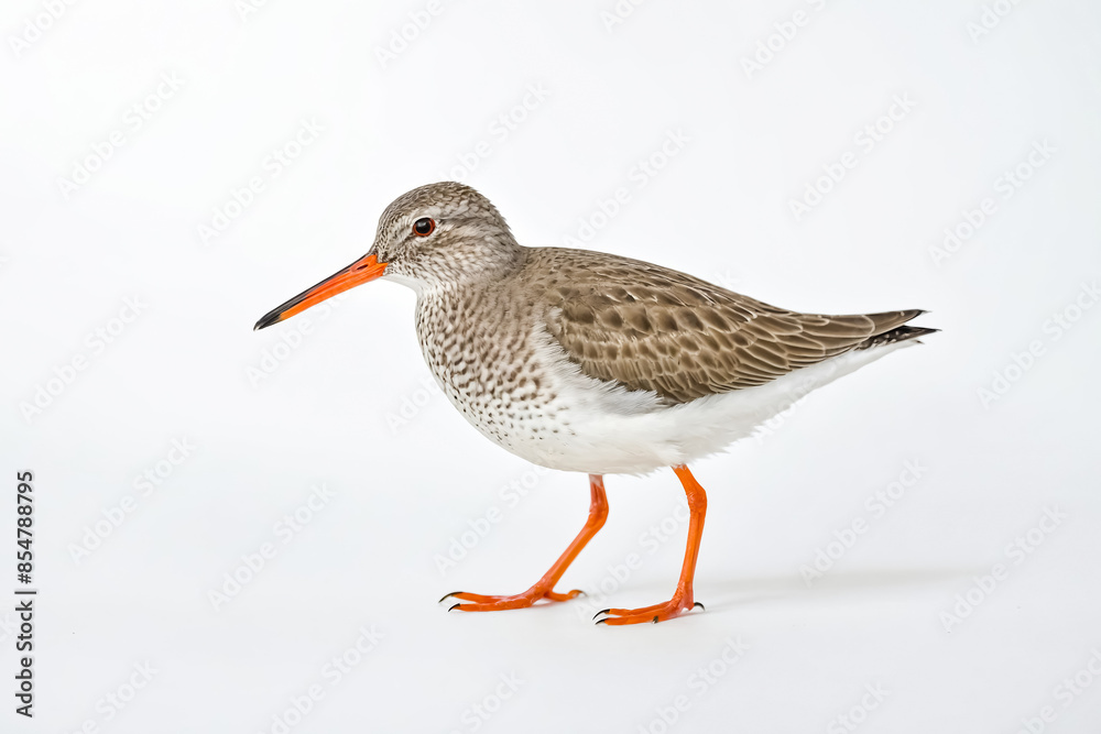 Redshank bird isolated on white background Redshank bird isolated on white background