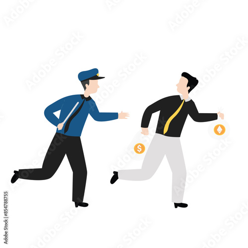 Cryptocurrency blockchain flat design illustration, NFT, Bitcoin Mining, Modern flat cartoon style. Vector illustration on white background