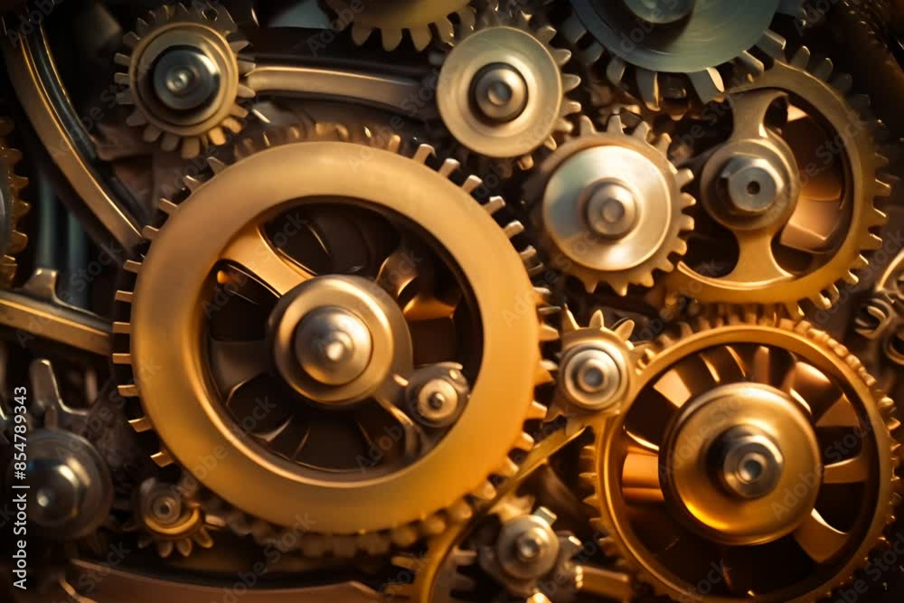 Mechanism gears and cogs at work background Mechanism gears and cogs at work background