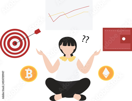 Cryptocurrency blockchain flat design illustration, NFT, Bitcoin Mining, Modern flat cartoon style. Vector illustration on white background