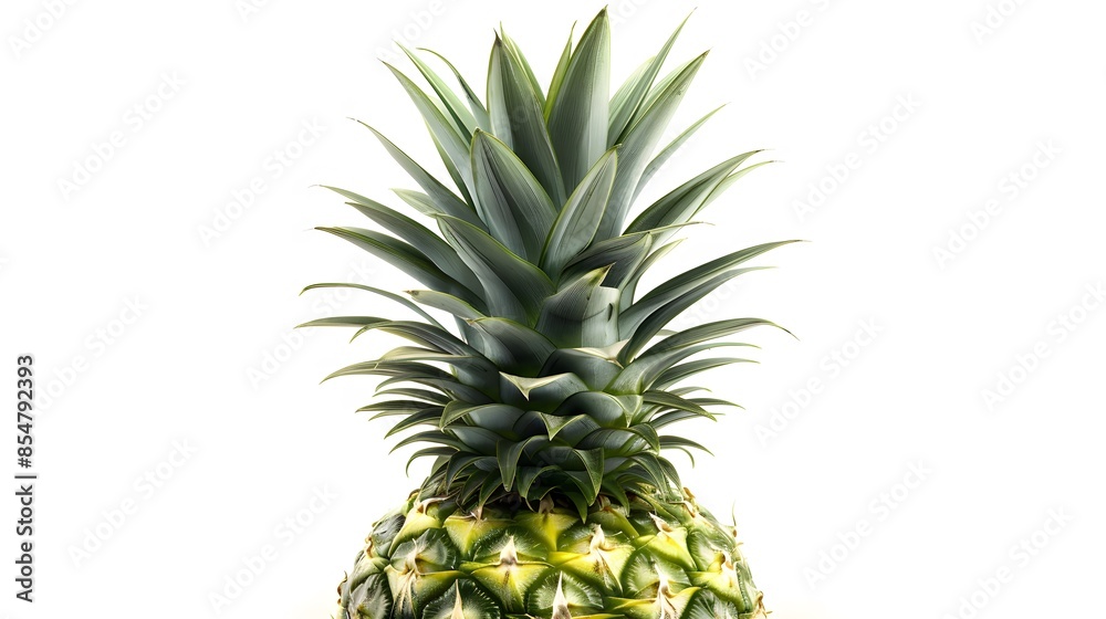 Super Realistic Pineapple Close-Up on White Background Super Realistic Pineapple Close-Up on White Background