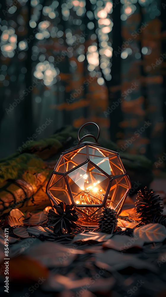 Delicate carved lantern against a blurred background