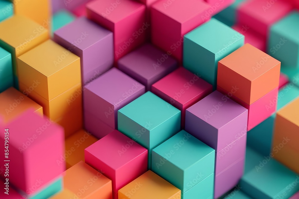 Abstract colorful cube pattern background. Abstract colorful cube pattern background.