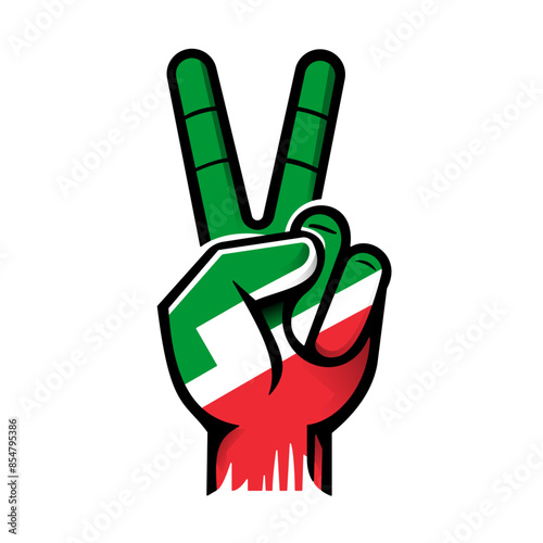 Victory for Palestine: Peace Sign. Vector Illustration.