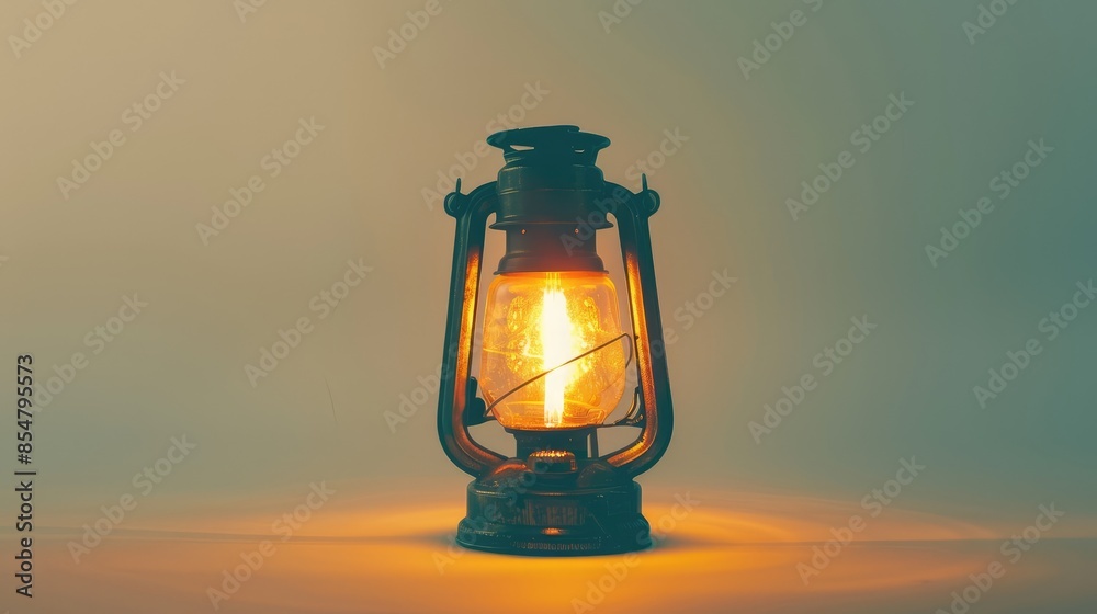 Old burning kerosene lamp. AI generated. Old burning kerosene lamp. AI generated.
