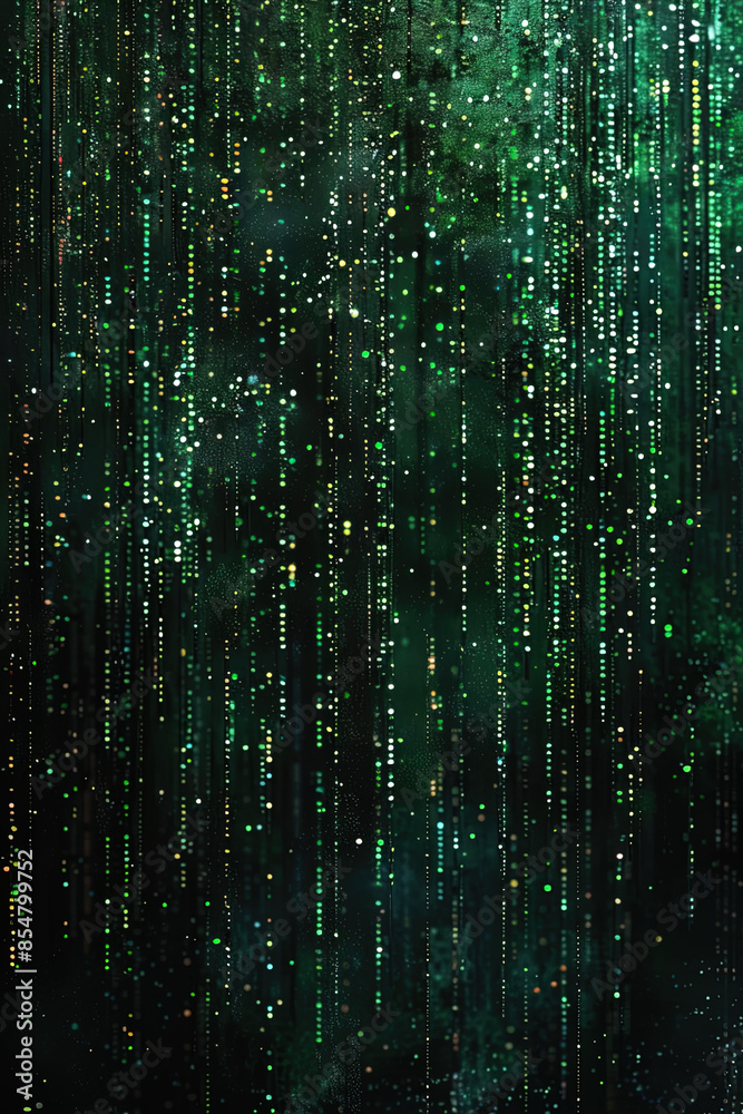 Digital Rain - Matrix Code in Green Digital Rain - Matrix Code in Green