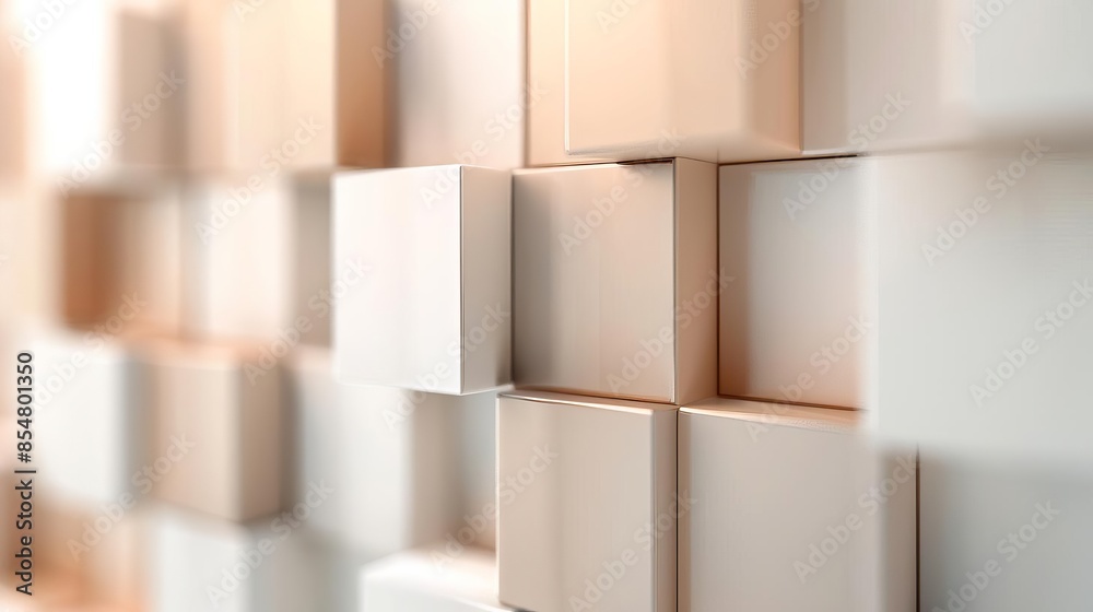 Obraz premium Abstract background with white cubes in a grid pattern.