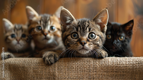 Cats and dogs holding a cork banner