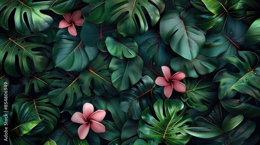 Cool digital art of tropical plant, design, background, wallpaper. Generative AI. Cool digital art of tropical plant, design, background, wallpaper. Generative AI.