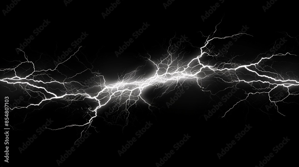 Lightnings over black background. Lightnings over black background.