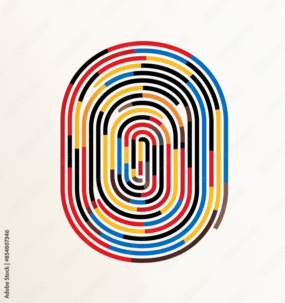 Abstract Fingerprint Design in Vibrant Colors Abstract Fingerprint Design in Vibrant Colors