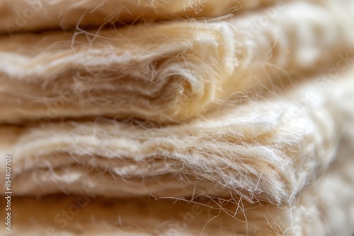 High-Quality Mineral Wool Batts - Fibrous Texture for Thermal and Acoustic Insulation photo