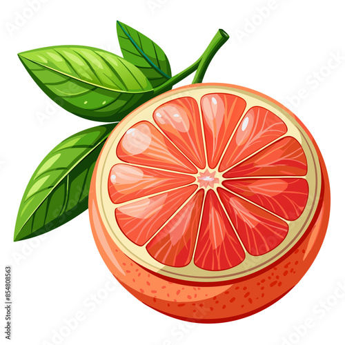 grapefruit with leaves