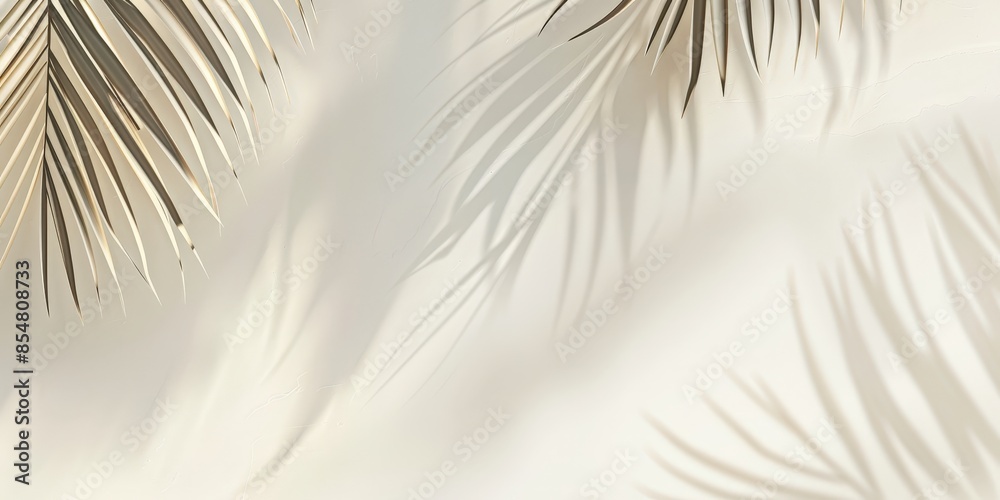 Obraz premium Palm Leaf Shadows on a Light Background