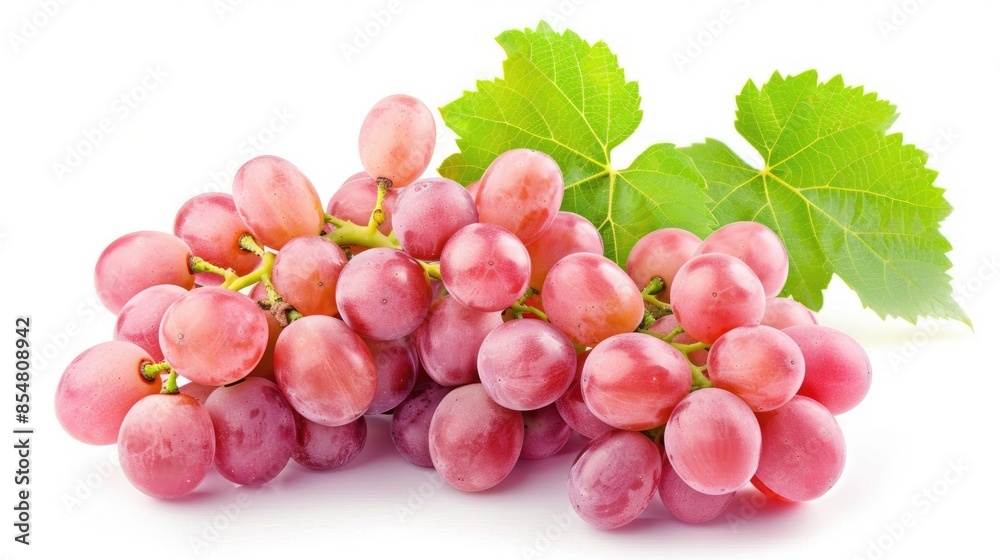 Pink table grapes bunch isolated on white background Pink table grapes bunch isolated on white background