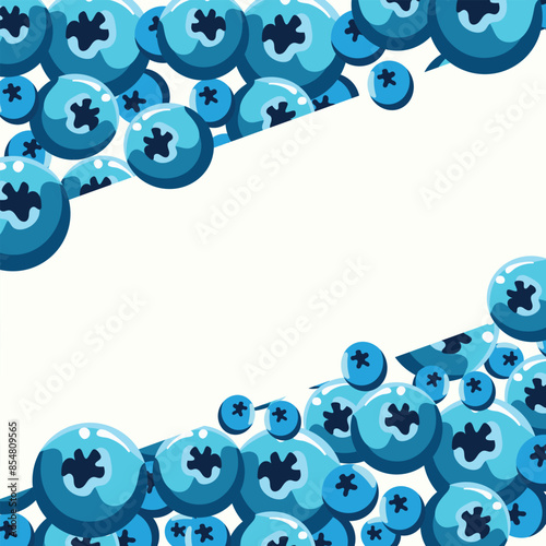 Fresh blueberry for background. Vector illustration in flat style