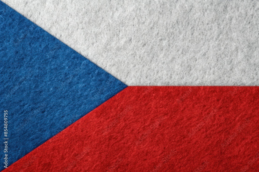 Illustration of Realistic Czechia flag in Felt Fabric, National flag of Czechia, National Day Czechia Illustration of Realistic Czechia flag in Felt Fabric, National flag of Czechia, National Day Czechia