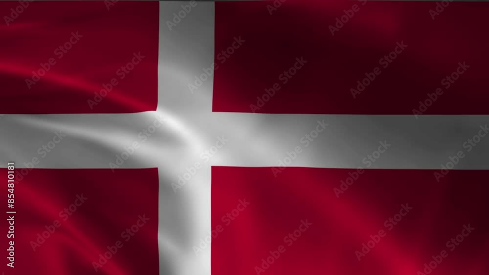 4k Highly Detailed National Flag Of Denmark - Wavy Denmark Flag. Close-up front view. 4k Highly Detailed National Flag Of Denmark - Wavy Denmark Flag. Close-up front view.