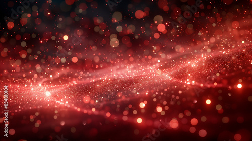 Red background with many circles and stars