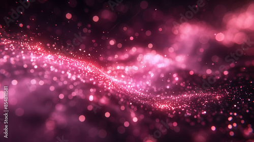 Pink background with many sparkly shapes floating