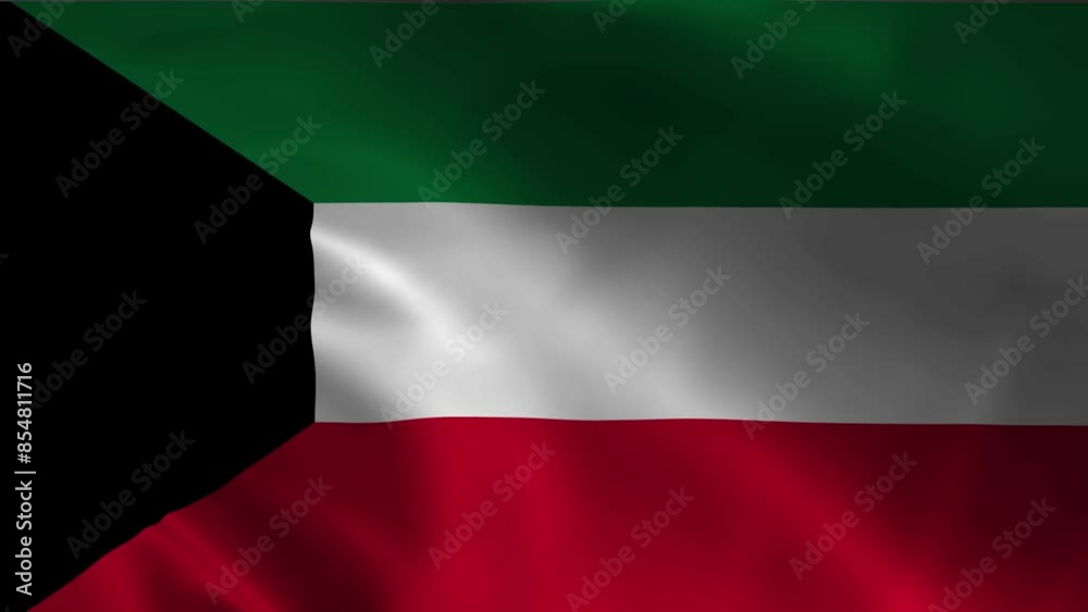4k Highly Detailed National Flag Of Kuwait - Wavy Kuwait Flag. Close-up front view. 4k Highly Detailed National Flag Of Kuwait - Wavy Kuwait Flag. Close-up front view.