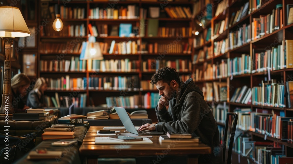 Serene Remote Work: Cozy Bookstore Café Ambiance for Productive Working - Lifestyle and Relaxation Blend Together Serene Remote Work: Cozy Bookstore Café Ambiance for Productive Working - Lifestyle and Relaxation Blend Together