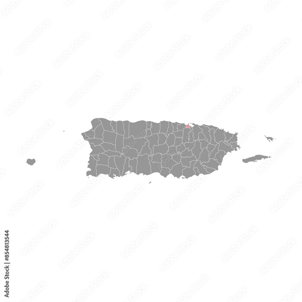 Obraz premium Catano map, administrative division of Puerto Rico. Vector illustration.