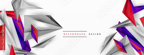 Minimal geometric abstract background. Low poly dynamic triangle design. Trendy techno business template for wallpaper, banner, background or landing
