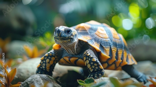 Close-up of a Yellow-footed Tortoise photo